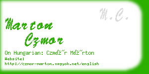 marton czmor business card
